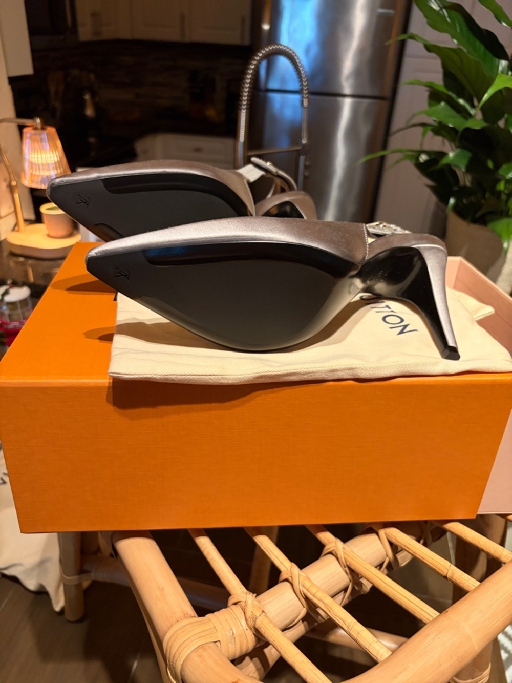 Elegant Women's Silver Slingback Pumps Louis Vuitton NWT - Picture 6 of 8